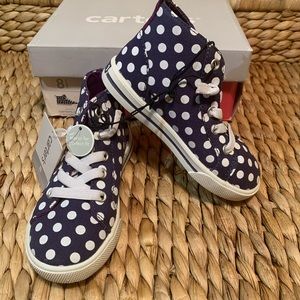 Carter's Blue & White Polka Dot Hi Tops toddlers high tops Navy/Purple/White